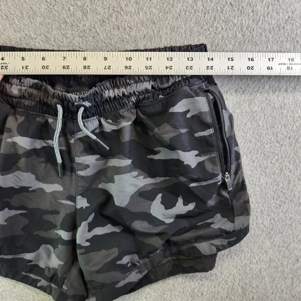 Athleta Girl Shorts Girls XXL Gray Camo All Play 3 Short Zip Pockets Athleisure - Picture 8 of 15